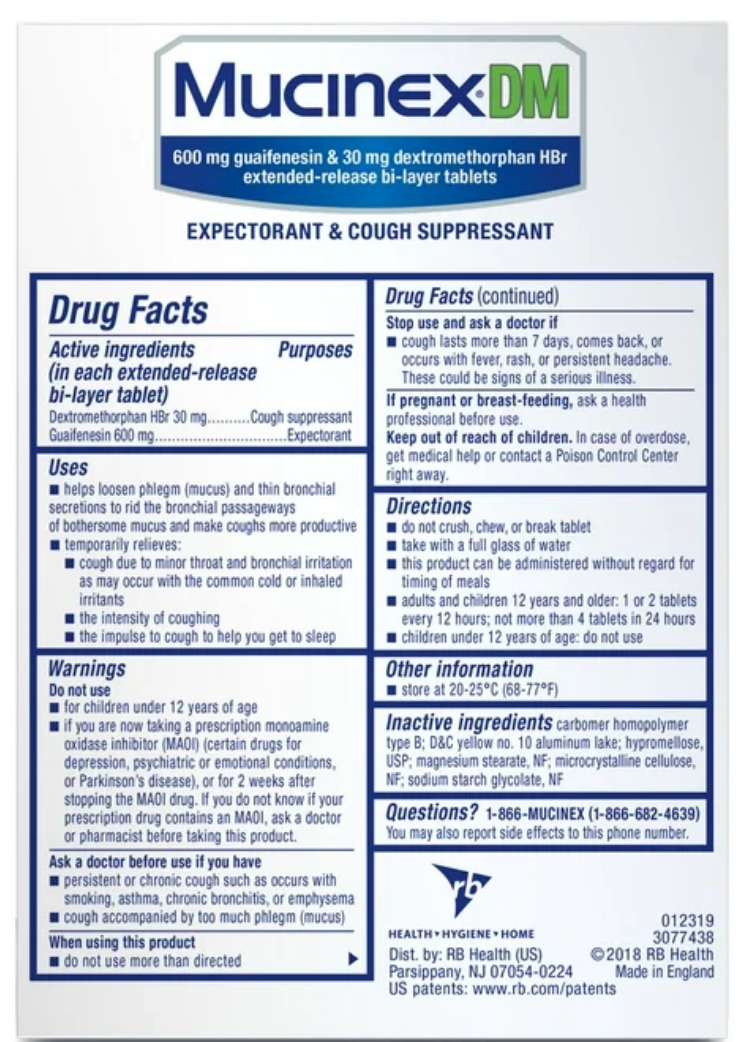 Mucinex DM Drug Facts