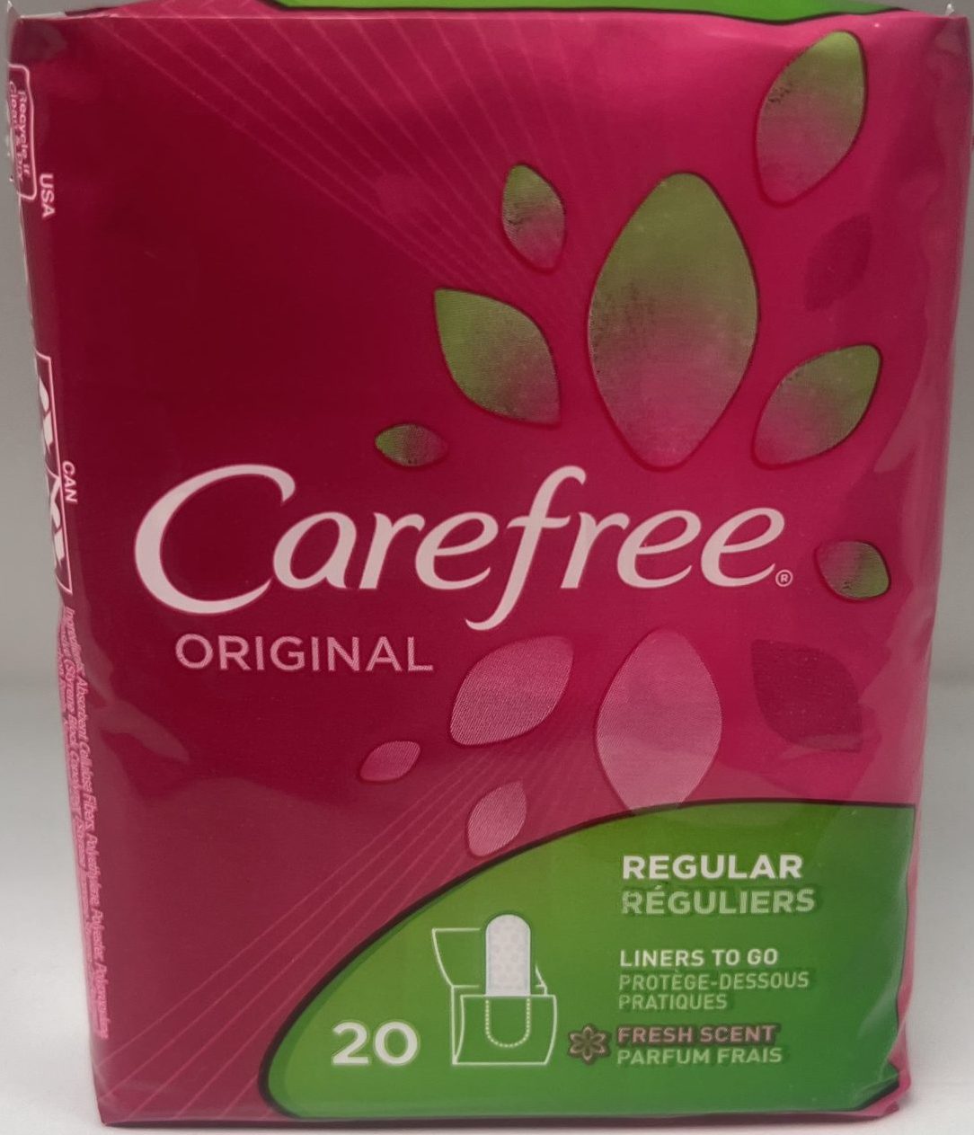 Carefree liners front of package