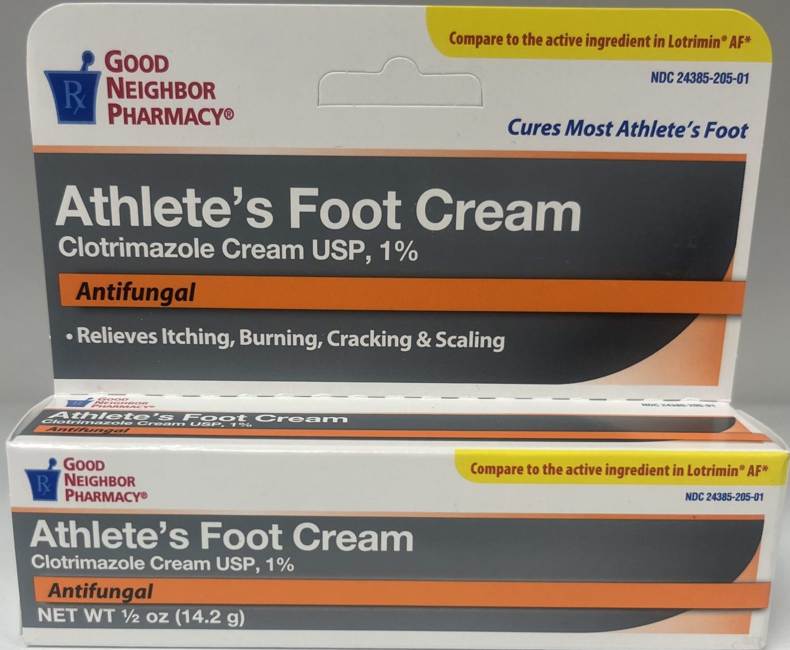 Athlete's foot cream front of package